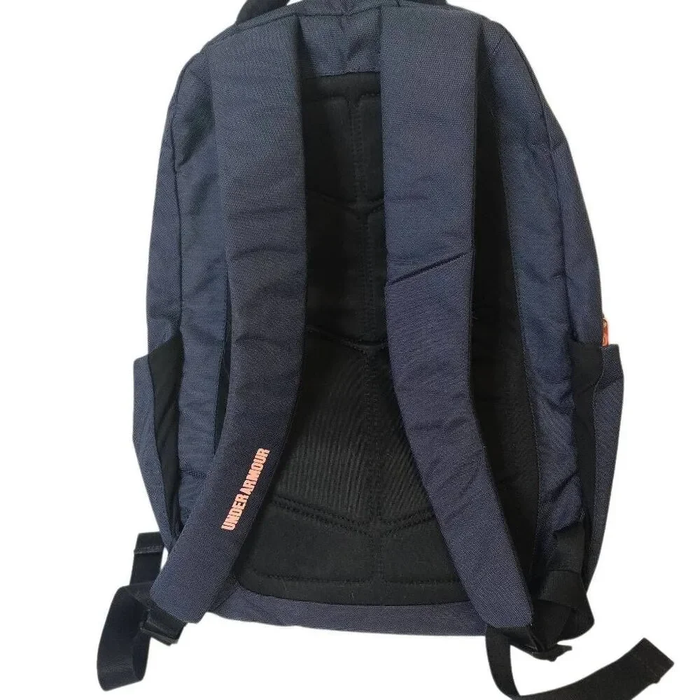 Under Armour  navy backpack with pink trim.